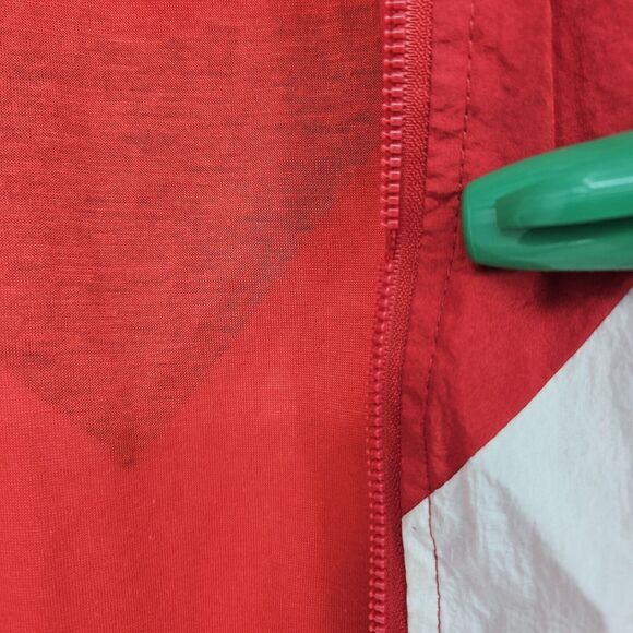 Ellesse Track Jacket Mens Large Nylon Red Navy Blue White Hooded HAS FLAWS - Picture 4 of 14